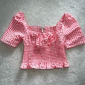 BCBG Gingham Top